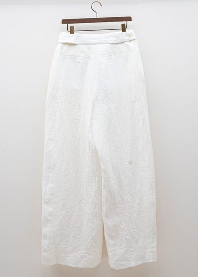 HED MAYNER / BELTED PANT / WHITE LINEN