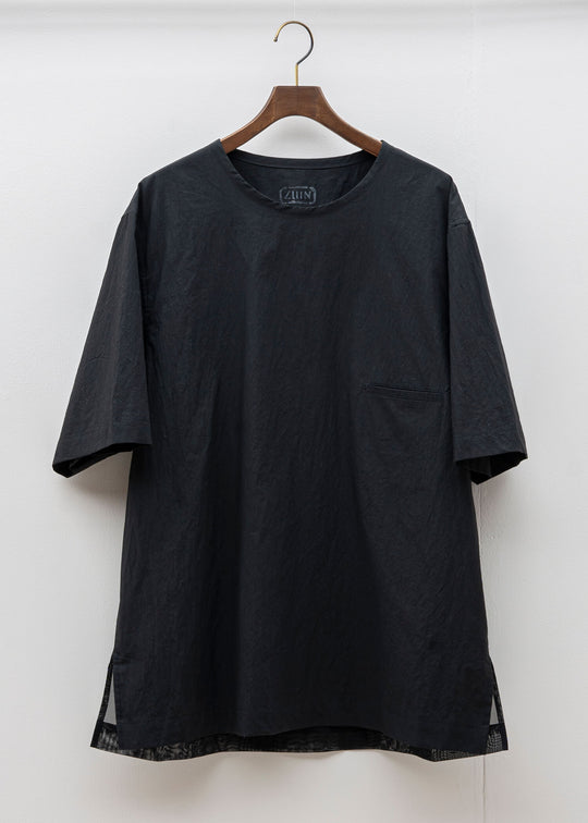 ZIIIN / "UKA" See Through One Pocket Loose Tunic / BLACK