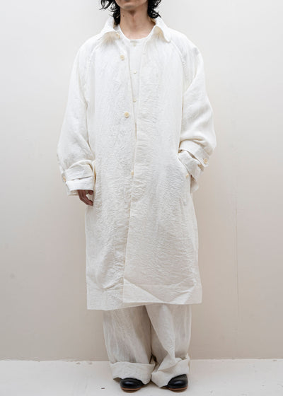 HED MAYNER / TRENCH COAT / WHITE LINEN