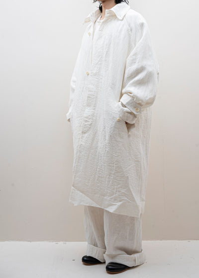 HED MAYNER / TRENCH COAT / WHITE LINEN