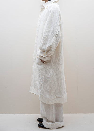 HED MAYNER / TRENCH COAT / WHITE LINEN