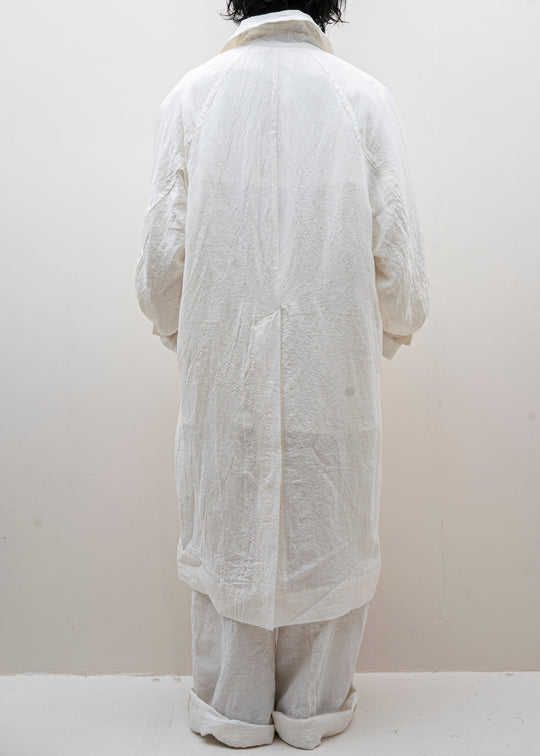 HED MAYNER / TRENCH COAT / WHITE LINEN