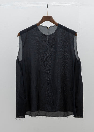 SCHA / Art#1472 / Habutai Silk Tank Top / Black