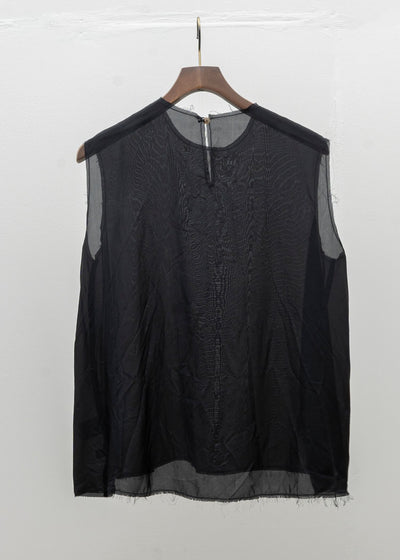 SCHA / Art#1472 / Habutai Silk Tank Top / Black