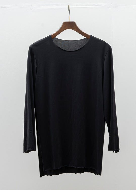 SCHA / Art#1486 / Round Neck Cape Jumper / Black
