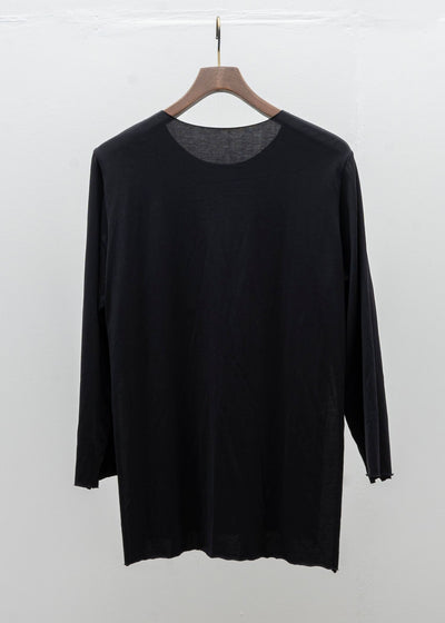 SCHA / Art#1486 / Round Neck Cape Jumper / Black