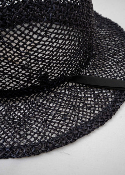 SCHA / Art#1225 / Traveler "R+" Straw Hat / Black×Black