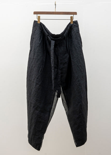 ZIIIN / "DARMA" 3 Tuck See Through Wide Pants / BLACK