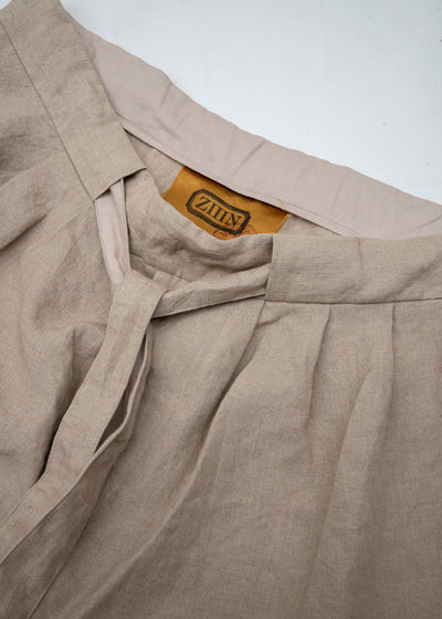 ZIIIN / "DARMA" 3 Tuck See Through Wide Pants / BEIGE