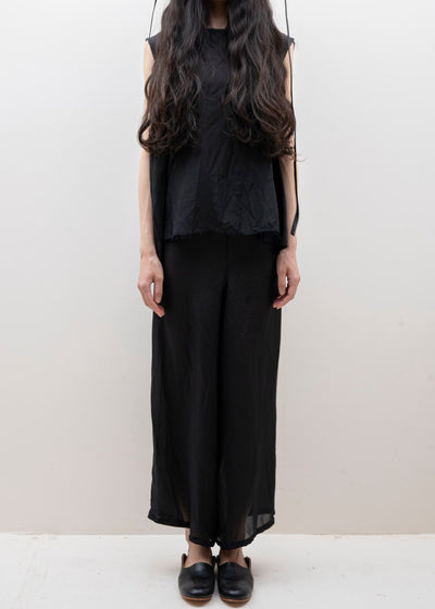 SCHA / Art#1472 / Habutai Silk Tank Top / Black