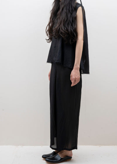 SCHA / Art#1472 / Habutai Silk Tank Top / Black