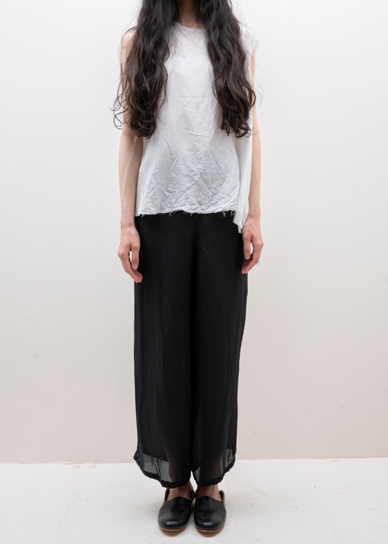 SCHA / Art#1478 / Habutai Silk Pyjama Pants / Black