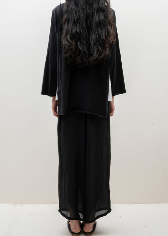 SCHA / Art#1486 / Round Neck Cape Jumper / Black