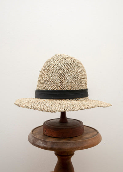 SCHA / Art#1225 / Traveler "R+" Straw Hat / Black × Natural