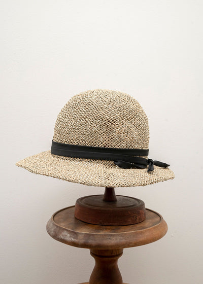 SCHA / Art#1225 / Traveler "R+" Straw Hat / Black × Natural
