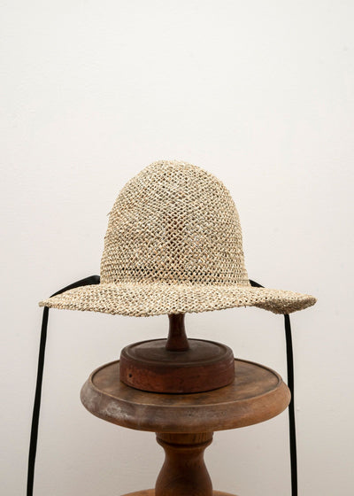 SCHA / Art#1225 / Traveler "R+" Straw Hat / Black × Natural
