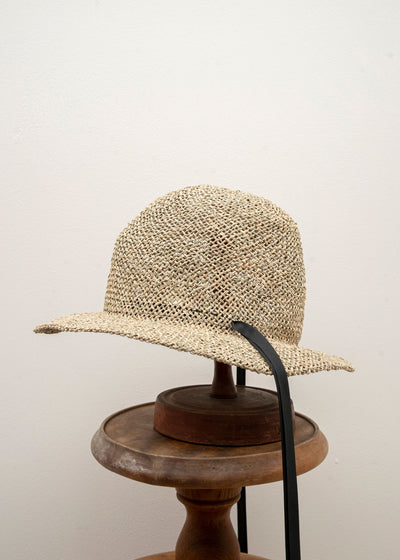 SCHA / Art#1225 / Traveler "R+" Straw Hat / Black × Natural