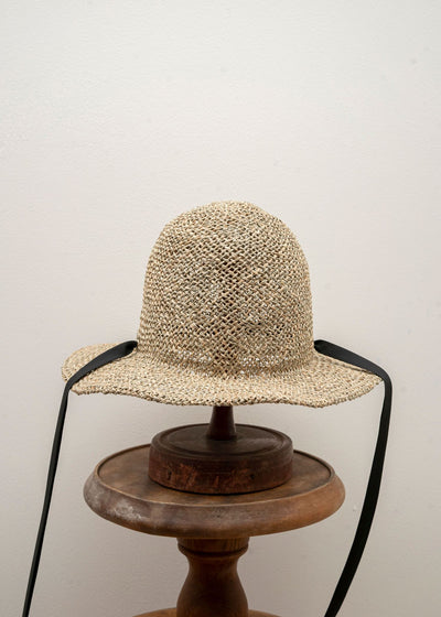 SCHA / Art#1225 / Traveler "R+" Straw Hat / Black × Natural