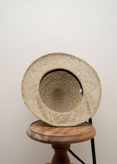 SCHA / Art#1225 / Traveler "R+" Straw Hat / Black × Natural