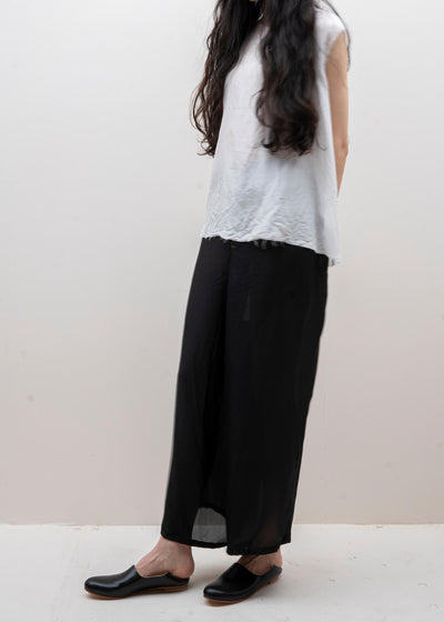 SCHA / Art#1478 / Habutai Silk Pyjama Pants / Black