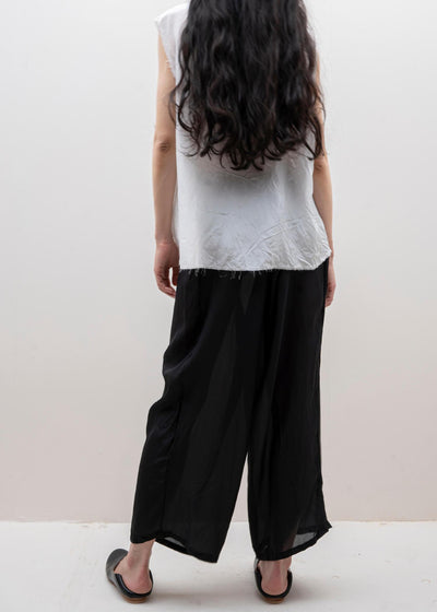 SCHA / Art#1478 / Habutai Silk Pyjama Pants / Black