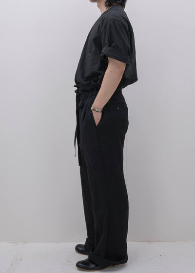 ZIIIN / "MIROK" Linen Baggy Pants / BLACK
