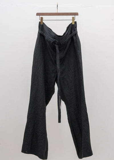 ZIIIN / "MIROK" Linen Baggy Pants / BLACK