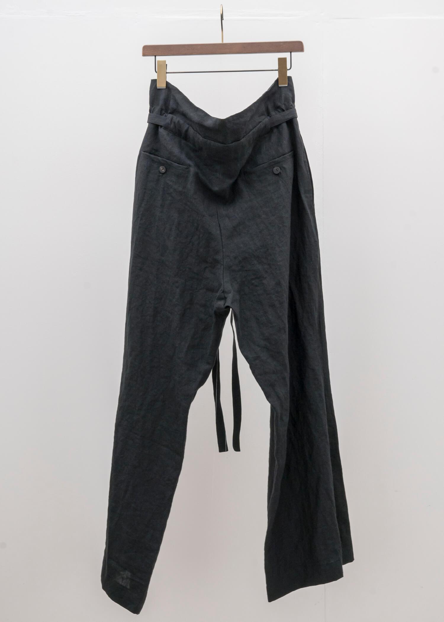 ZIIIN / "MIROK" Linen Baggy Pants / BLACK