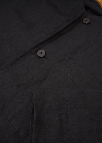ZIIIN / "GOKUH" Linen Raglan Sleeve Short Jacket / BLACK