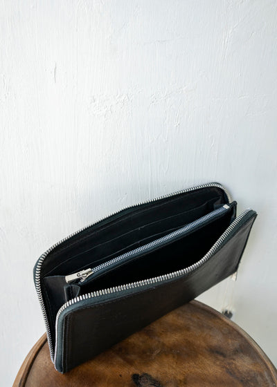 GUIDI / "C6" ZIPPED WALLET / KANGAROO FULL GRAIN