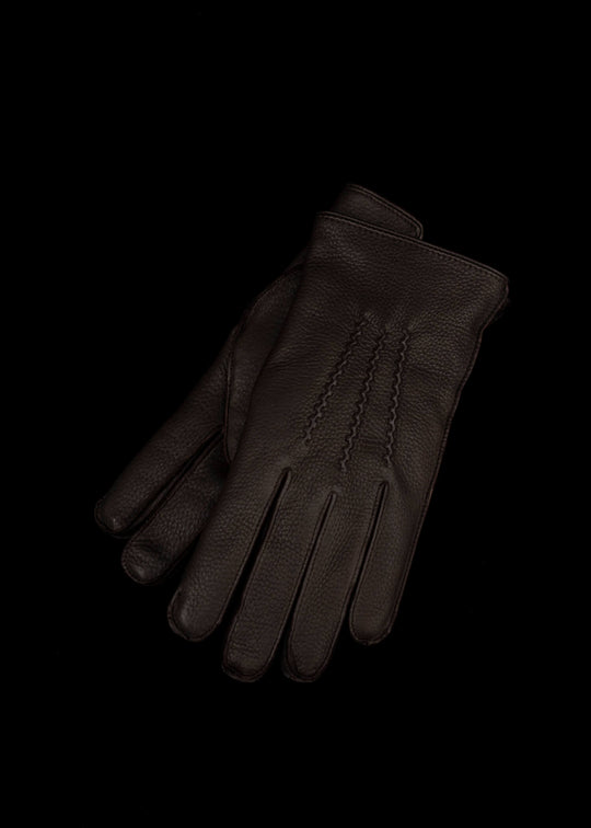 DENTS Deerskin and Rabbit Fur lining Gloves BARK 15-1544 Windsor