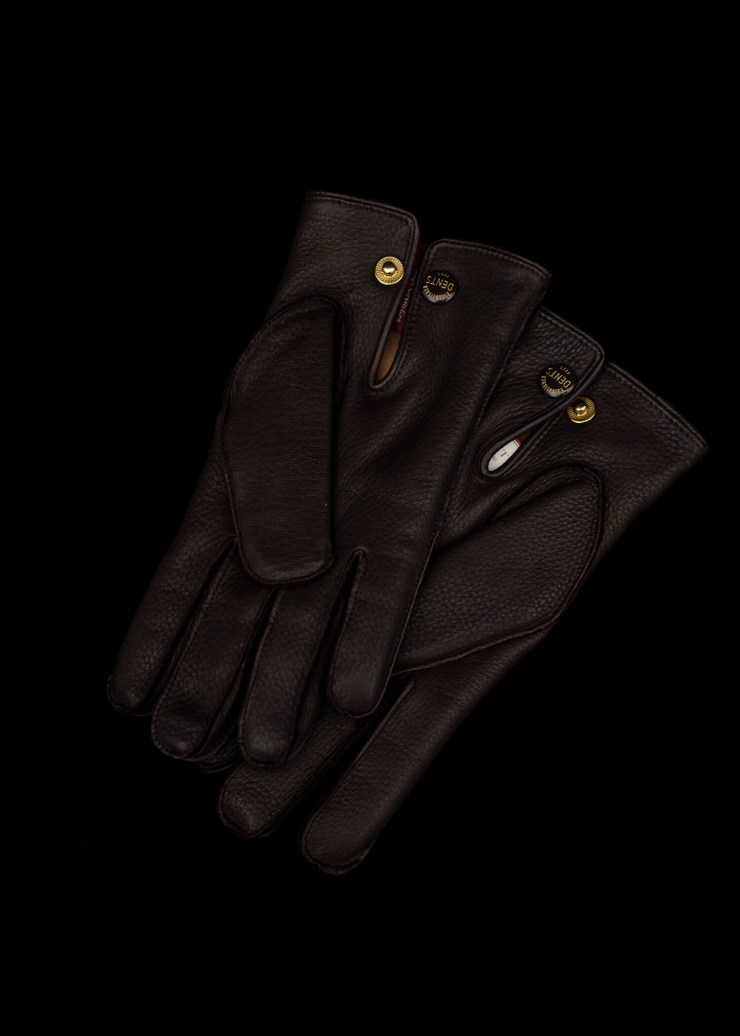 DENTS Deerskin and Rabbit Fur lining Gloves BARK 15-1544 Windsor