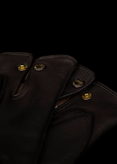 DENTS Deerskin and Rabbit Fur lining Gloves BARK 15-1544 Windsor