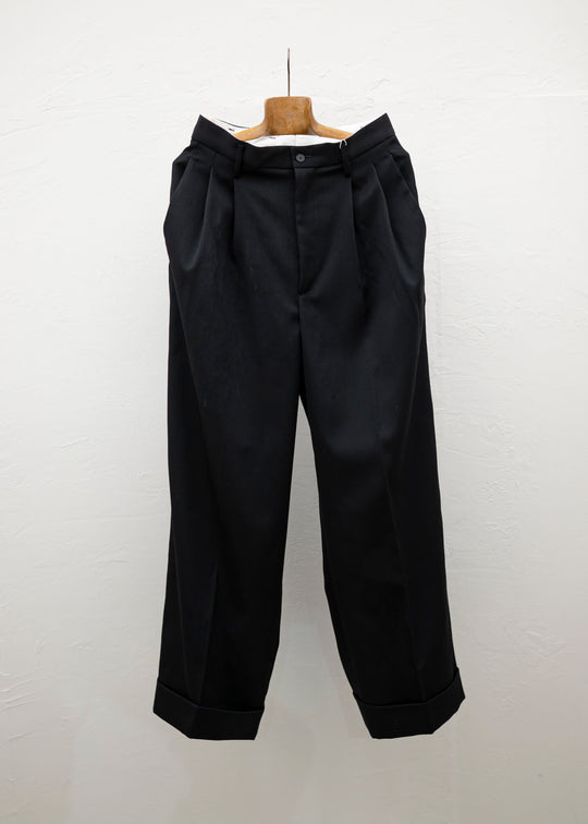 HED MAYNER ELONGATED CUFFED TROUSERS BLACK