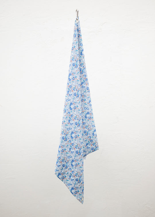 HED MAYNER SQUARE KERCHIEF BLUE AND GREEN FLOWERS