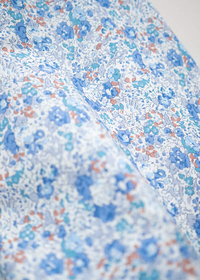 HED MAYNER SQUARE KERCHIEF BLUE AND GREEN FLOWERS