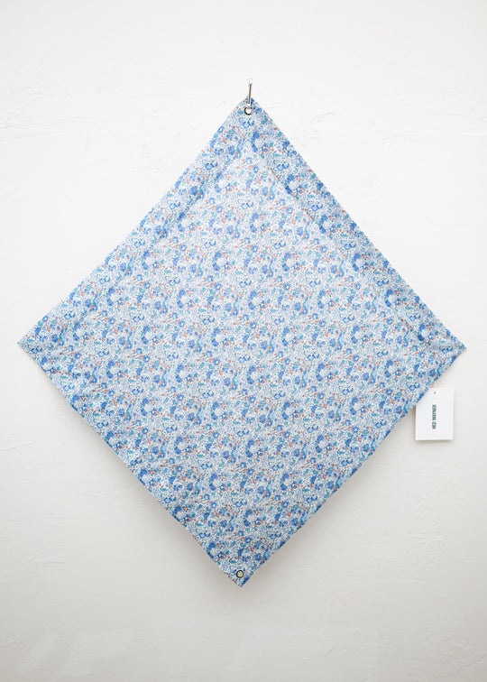 HED MAYNER SQUARE KERCHIEF BLUE AND GREEN FLOWERS