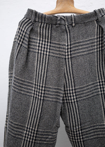 HED MAYNER 6 PLEAT PANTS BLACK-BLACK CHECK