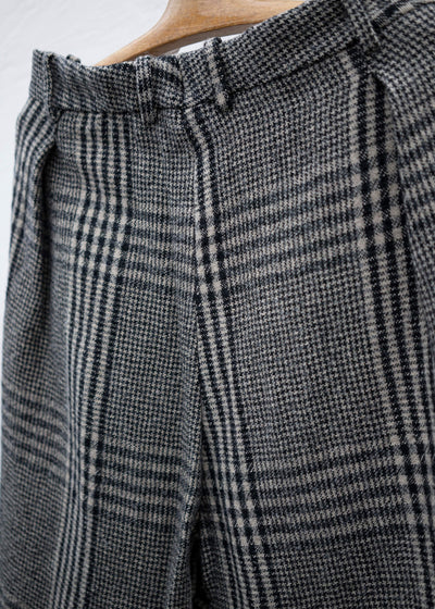 HED MAYNER 6 PLEAT PANTS BLACK-BLACK CHECK