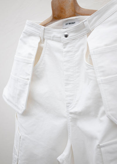HED MAYNER CARGO PANTS WHITE