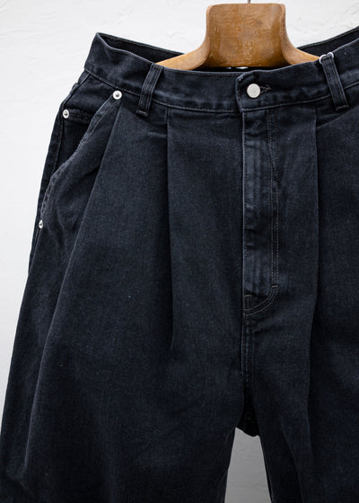 HED MAYNER PLEATED DENIM BLACK
