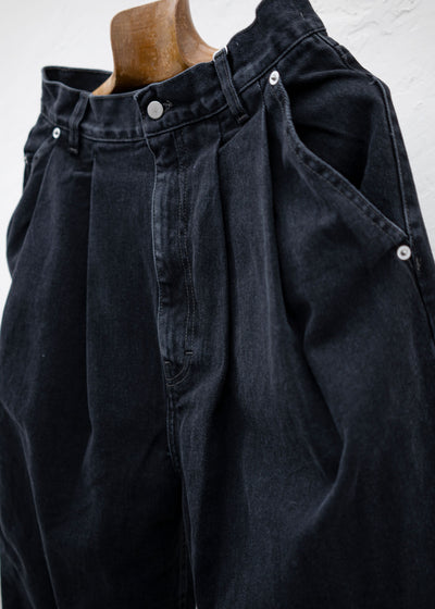 HED MAYNER PLEATED DENIM BLACK