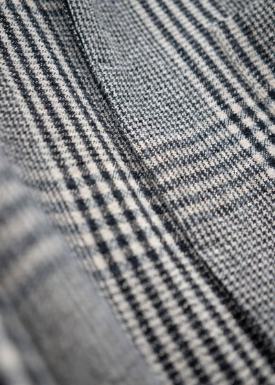 HED MAYNER OVERCOAT BLACK-ECRU CHECKS