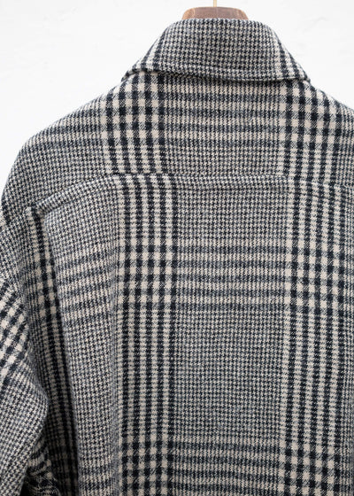 HED MAYNER OVERCOAT BLACK-ECRU CHECKS