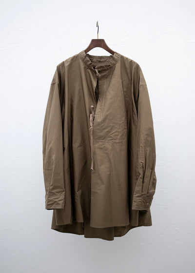 HED MAYNER PLEATED SHIRT BROWN