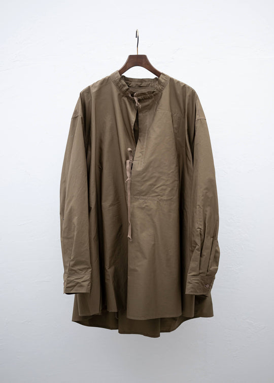 HED MAYNER PLEATED SHIRT BROWN