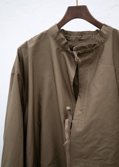 HED MAYNER PLEATED SHIRT BROWN