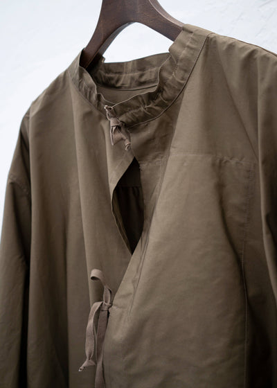 HED MAYNER PLEATED SHIRT BROWN