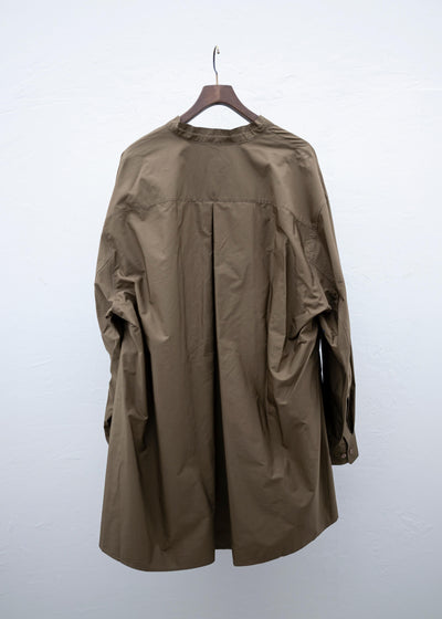 HED MAYNER PLEATED SHIRT BROWN