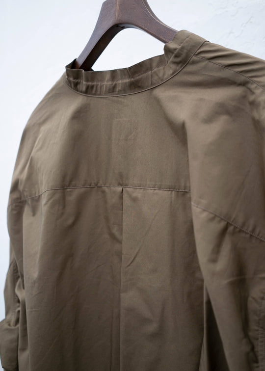 HED MAYNER PLEATED SHIRT BROWN